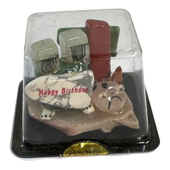 Gemcrafts Happy Birthday Snail Figurines Set Of 4 Gift Decor Gemstone Craft - Picture 4 of 6